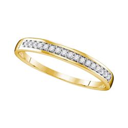 10kt Yellow Gold Round Diamond Wedding Band Ring 1/10 Cttw