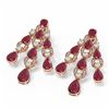 Image 3 : 27.36 ctw Ruby & Diamond Earrings 18K Rose Gold