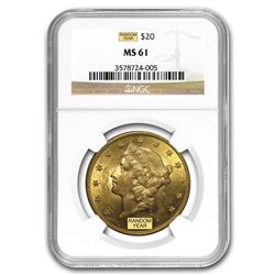 $20 Liberty Gold Double Eagle MS-61 NGC (Random)