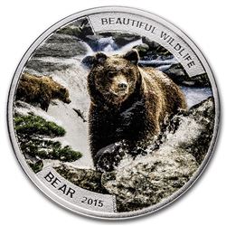 2015 Niue 1 oz Silver Beautiful Wildlife Bear