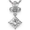 Image 1 : 1.4 ctw Princess Cut Diamond Designer Necklace 18K White Gold
