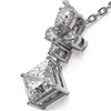 Image 3 : 1.4 ctw Princess Cut Diamond Designer Necklace 18K White Gold