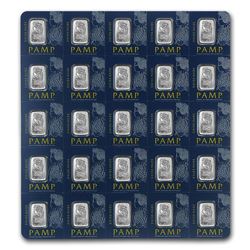 25x1 gram Platinum Bar PAMP Suisse Multigram+25 (In Assay)