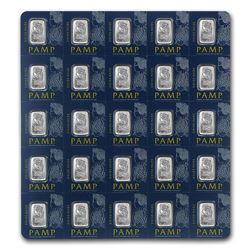 25x1 gram Platinum Bar PAMP Suisse Multigram+25 (In Assay)