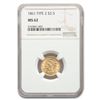 Image 1 : 1861 $2.50 Liberty Gold Quarter Eagle Type-II MS-62 NGC