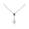 Image 1 : 5.1 ctw Ruby & Diamond Necklace 18K White Gold