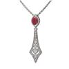 Image 3 : 5.1 ctw Ruby & Diamond Necklace 18K White Gold
