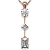 Image 1 : 0.9 ctw Emerald Cut Diamond Designer Necklace 18K Rose Gold