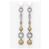 Image 1 : 2.78 ctw Diamond & Pearl Earrings 18K White Gold