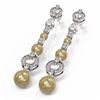 Image 3 : 2.78 ctw Diamond & Pearl Earrings 18K White Gold