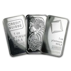 1 oz Platinum Bar - Secondary Market (.999+ Fine)