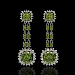 18.38 ctw Tourmaline & Diamond Earrings 14K White Gold