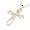 Image 1 : 1 ctw Micro Pave VS/SI Diamond CROSS Necklace 18k Yellow Gold