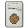 Image 1 : 1850 $10 Liberty Gold Eagle AU-53 NGC (Large Date)