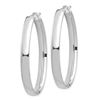 Image 2 : 14k White Gold Oval Hoop Earrings - 5x27 mm