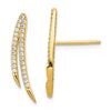 Image 1 : 14k Cubic Zirconia Ear Climber Earrings - 39 mm
