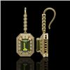 Image 2 : 13.4 ctw Tourmaline & Diamond Victorian Earrings 14K Yellow Gold