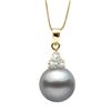 Image 1 : Black Tahitian Pearl and Diamond Charm Pendant