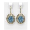 Image 1 : 8.01 ctw Blue Topaz & Diamond Earrings 18K Yellow Gold