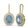 Image 2 : 8.01 ctw Blue Topaz & Diamond Earrings 18K Yellow Gold