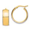 Image 1 : 14k Yellow & White Gold Polished Hoop Earrings - 2x19 mm