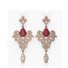 Image 1 : 11.5 ctw Ruby & Diamond Earrings 18K Rose Gold