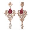 Image 2 : 11.5 ctw Ruby & Diamond Earrings 18K Rose Gold