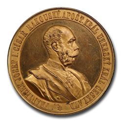 1891 Austria AE Medal Franz Joseph Visit to Prague SP-63 PCGS