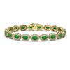 Image 1 : 15.20 ctw Jade & Diamond Micro Pave Halo Bracelet 10k Yellow Gold