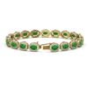 Image 2 : 15.20 ctw Jade & Diamond Micro Pave Halo Bracelet 10k Yellow Gold