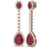 Image 2 : 9.91 ctw Ruby & Diamond Earrings 18K Rose Gold