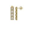 Image 2 : 4.01 ctw Princess Cut Diamond Micro Pave Earrings 18K Yellow Gold
