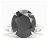 Image 1 : 9 ctw Black Diamond Designer Engagment Ring 18k White Gold