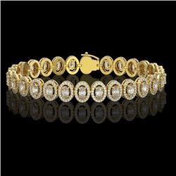 10.36 ctw Oval Cut Diamond Micro Pave Bracelet 18K Yellow Gold