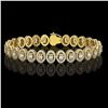 Image 1 : 10.36 ctw Oval Cut Diamond Micro Pave Bracelet 18K Yellow Gold