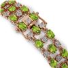 Image 3 : 15.64 ctw Peridot & Diamond Row Bracelet 10K Rose Gold