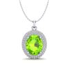 Image 1 : 4.50 ctw Peridot & Micro Pave VS/SI Diamond Necklace 18k White Gold