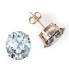 Image 2 : 18 ctw Aquamarine Designer Stud Earrings 14k Rose Gold