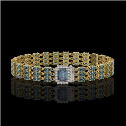26.02 ctw London Topaz & Diamond Bracelet 14K Yellow Gold