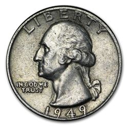 1949 Washington Quarter AU