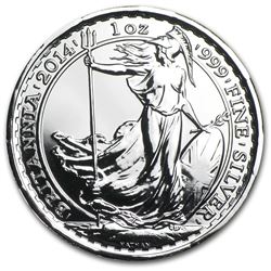 2014 1 oz Silver Britannia BU (w/Year of the Horse Privy Mark)