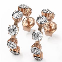 4 ctw Diamond Designer Earrings 18K Rose Gold