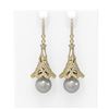 Image 1 : 4.33 ctw Diamond & Pearl Earrings 18K Yellow Gold