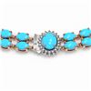 Image 3 : 47.17 ctw Turquoise & Diamond Necklace 14K Rose Gold