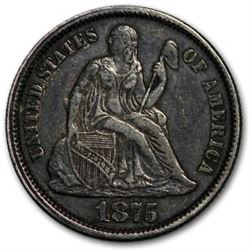 1875 Liberty Seated Dime XF