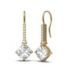 Image 2 : 2.14 ctw Cushion Diamond Earrings 18K Yellow Gold