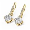 Image 3 : 2.14 ctw Cushion Diamond Earrings 18K Yellow Gold