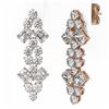 Image 3 : 4 ctw Emerald Cut Diamond Designer Earrings 18K Rose Gold