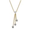 Image 1 : 14k Two-tone Diamond-cut 3-Stars w/2in Ext.Necklace - 18 in.