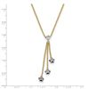 Image 2 : 14k Two-tone Diamond-cut 3-Stars w/2in Ext.Necklace - 18 in.